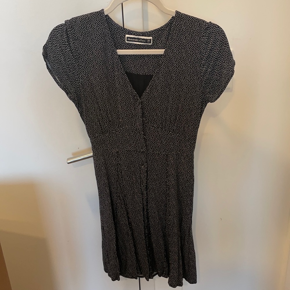 Abercrombie print dress navy blue size XS